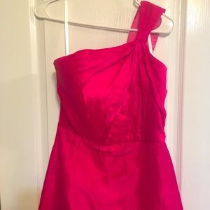 Pink Watters and Watters one shoulder dress